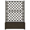 Garden Planter with Trellis 39.4"x16.9"x55.9" PP Mocha - Brown