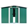 Garden Shed 101.2" x 228.3" x 71.3" Metal Green - Green