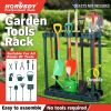 Portable Rolling Utility Storage Rack with Wheels for Garden Tools - Green