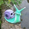 Halloween Skeleton Snail Skull Sculpture Garden Home Decoration Resin Crafts - blue