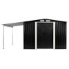 Garden Shed with Sliding Doors Anthracite 152"x80.7"x70.1" Steel - Grey