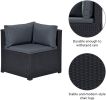 6-Piece Outdoor Furniture Set with PE Rattan Wicker, Patio Garden Sectional Sofa Chair, removable cushions - Gray