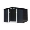 6' x 8' Outdoor Backyard Garden Metal Storage Shed for Utility Tool Storage - Coffee - Dark Gray