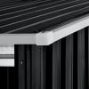 Garden Shed with Extended Roof Anthracite 136.2"x47.6"x71.3" Steel - Grey