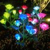 LED Solar Rose Orchid Flower Light Outdoor Garden Waterproof Simulation Lawn Lamp Wedding Party Christmas Decor Landscape Light - 7 head snowdrop