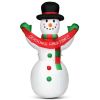 6 Feet Inflatable Christmas Snowman with LED Lights Blow Up Outdoor Yard Decoration - as show