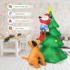 6.5 Feet Outdoor Inflatable Christmas Tree Santa Decor with LED Lights - as show