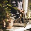 Gardening Tools Bundle; 6 Pieces; Includes Soil Block Maker; Harvesting Knife; Seed Trowel; Harvest Basket; Pruner; and Snips - Multicolor - Metal