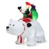 6.5 Feet Christmas Inflatable Santa Riding Polar Bear with Shaking Head LED Lights - as show