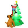 6.5 Feet Outdoor Inflatable Christmas Tree Santa Decor with LED Lights - as show