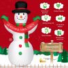 6 Feet Inflatable Christmas Snowman with LED Lights Blow Up Outdoor Yard Decoration - as show