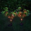 LED Dandelion Flower Stake Light Solar Energy Rechargeable for Outdoor Garden  - Pink