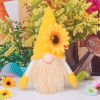 Spring Gnomes Easter Decorations;  Handmade Summer Sunflower Gnomes Faceless Plush Doll - Green