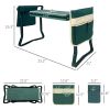 Heavy Duty Foldable Garden Kneeler and Seat Gardening Bench with Two Tool Pouches and 6" Widen Soft Kneeling Pad - KM4020