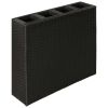 Garden Raised Bed with 4 Pots 2 pcs Poly Rattan Black - Black