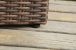 Direct Wicker 7 PCS Outdoor PE Rattan Wicker Sofa Rattan Patio Garden Furniture;  With Wide Cabinet;  Gray - brown