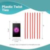 Pack of 2000 Red Plastic Twist Ties 8' Standard Red Colored Bag Ties 8' For Bread Bags Plastic Coated Metal Ties Bendable Multi Function Strong Wire T