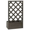 Garden Trellis Planter Gray 19.7"x9.8"x35.4" Solid Firwood - Grey
