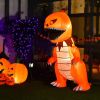 Halloween Festivr Inflatable  With LED Lights Spoof Ghost Yard Decoration - Orange - 8 Ft