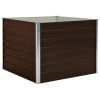 Raised Garden Bed Brown 39.4"x39.4"x30.3" Galvanized Steel - Brown