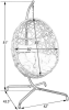 Hanging Egg Chair Outdoor Indoor Patio Swing Chair with UV Resistant Cushion Wicker Rattan Hammock Basket Chair with Stand (Turqoise) - Blue