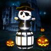 Halloween Festivr Inflatable  With LED Lights Spoof Ghost Yard Decoration - White & Black - 8 Ft