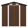 Garden Storage Shed Brown 80.3"x52"x73.2" Steel - Brown