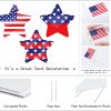 8Pcs 4th of July Yard Signs with Stakes Patriotic Star Ornament for Garden Decor - as photo shows