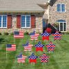 8Pcs 4th of July Yard Signs with Stakes Patriotic Star Ornament for Garden Decor - as photo shows