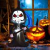 Halloween Festivr Inflatable  With LED Lights Spoof Ghost Yard Decoration - White & Black - 6 Ft