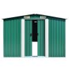 Garden Shed 101.2" x 192.5" x 71.3" Metal Green - Green