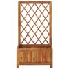 Garden Raised Bed with Trellis Solid Acacia Wood - Brown