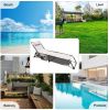 Set of 2 Outdoor Chaise Lounge with Detachable Pocket and Pillow;  Portable Adjustable Patio Sun Lounge Chair for Garden; Beach;  Sunbathing - beige