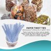 Pack of 2000 Blue Paper Twist Ties 4' Long and 3/16' Blue Stripes Twist Ties for Plastic Trash; Bread Bags Paper Coated Ties Multi Function Strong Wir