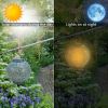 Free shipping LED F8 Straw Hat Lamp Beads Solar Light Control Automatic Induction Garden Decoration Lamp IP65 Outdoor Waterproof Garden Retro Iron Lam