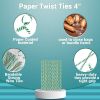 Pack of 2000 Green Paper Twist Ties 4' Long and 3/16' Green Stripes Twist Ties for Plastic Trash Bread Bags Paper Coated Ties Multi Function Strong Wi