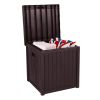 Free shipping 51gal 195L Outdoor Garden Plastic Storage Deck Box Chest Tools Cushions Toys Lockable Seat Waterproof  YJ - brown