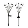 2pcs 8 LED Solar Powered Firefly Lights; Waterproof Warm Yellow Lights For Christmas Party Outdoor Garden Yard Pathway Decoration (28.7 * 14.5 Inch) -