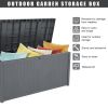 Free shipping 113gal 430L Outdoor Garden Plastic Storage Deck Box Chest Tools Cushions Toys Lockable Seat Waterproof  YJ - grey
