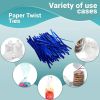 Pack of 2000 Blue Paper Twist Ties 4' Long and 3/16' Blue Twist Ties for Plastic Trash; Bread Bags Paper Coated Ties Bendable Multi Function Strong Wi