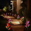 Lily Flower Multi-Color Changing LED Solar Garden Lights - Red