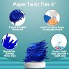 Pack of 2000 Blue Paper Twist Ties 4' Long and 3/16' Blue Twist Ties for Plastic Trash; Bread Bags Paper Coated Ties Bendable Multi Function Strong Wi