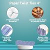 Pack of 2000 Blue Paper Twist Ties 4' Long and 3/16' Blue Stripes Twist Ties for Plastic Trash; Bread Bags Paper Coated Ties Multi Function Strong Wir