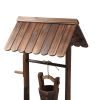 Outdoor wooden wishing well-with bucket - Wood grain color