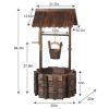 Outdoor wooden wishing well-with bucket - Wood grain color