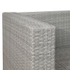 Outdoor Garden Patio Furniture 2-Piece PE Rattan Wicker Sectional Cushioned Sofa Chair with Cushions - as Pic