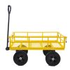 Tools cart Wagon Cart Garden cart trucks make it easier to transport firewood (Yellow colour) - as Pic